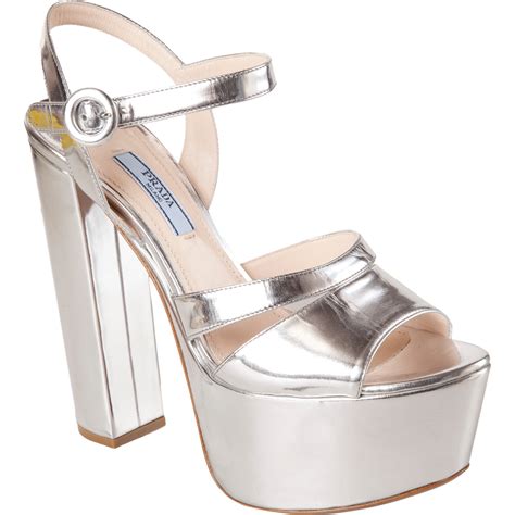 silver prada platform|prada shoes for women.